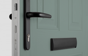 green composite doors black chrome accessories