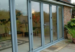 grey aluminium bi-fold doors