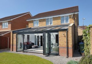 black aluminium bi-fold doors