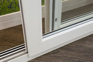 white frame patio door