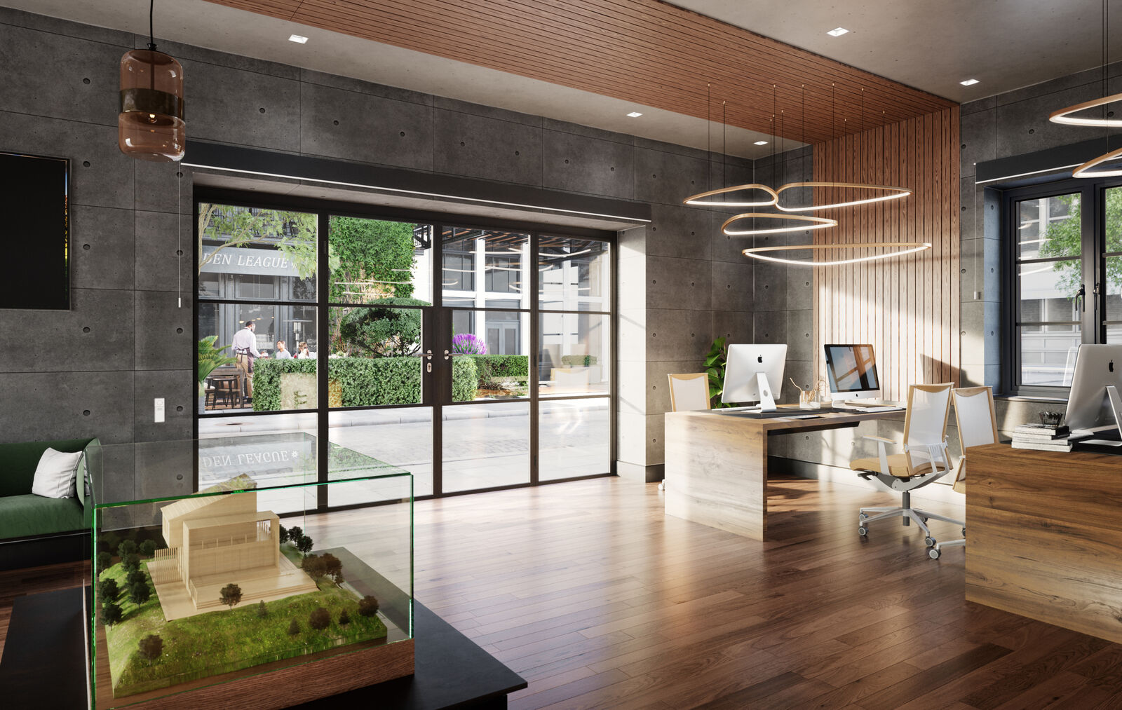 Grey Origin aluminium bifold doors.